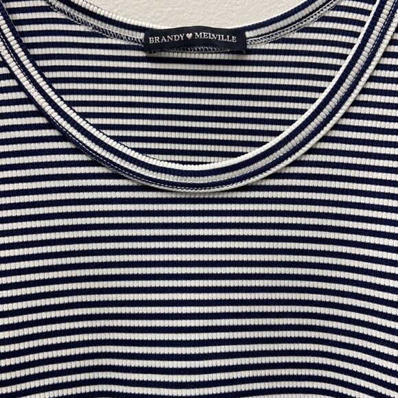 Brandy Melville Body Suit Stripe Black / White Sz3 - Picture 2 of 5